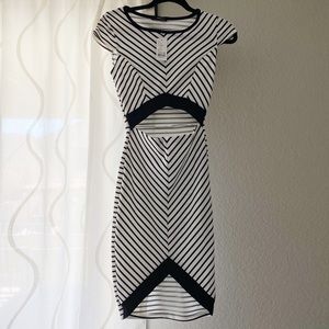 Slimming Illusion Striped Dress